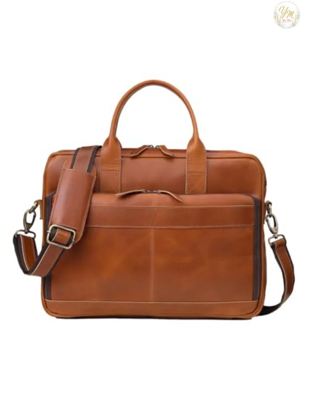 Genuine Leather Handcrafted Laptop Briefcase Trolley Sleeve